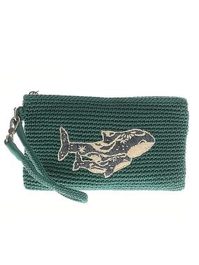 The Sak 
Teal Woven Wristlet with Whale Patch